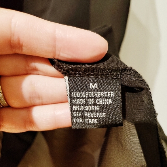 FCNY Sheer Black Sleevless Button Down Top - Picture 6 of 7